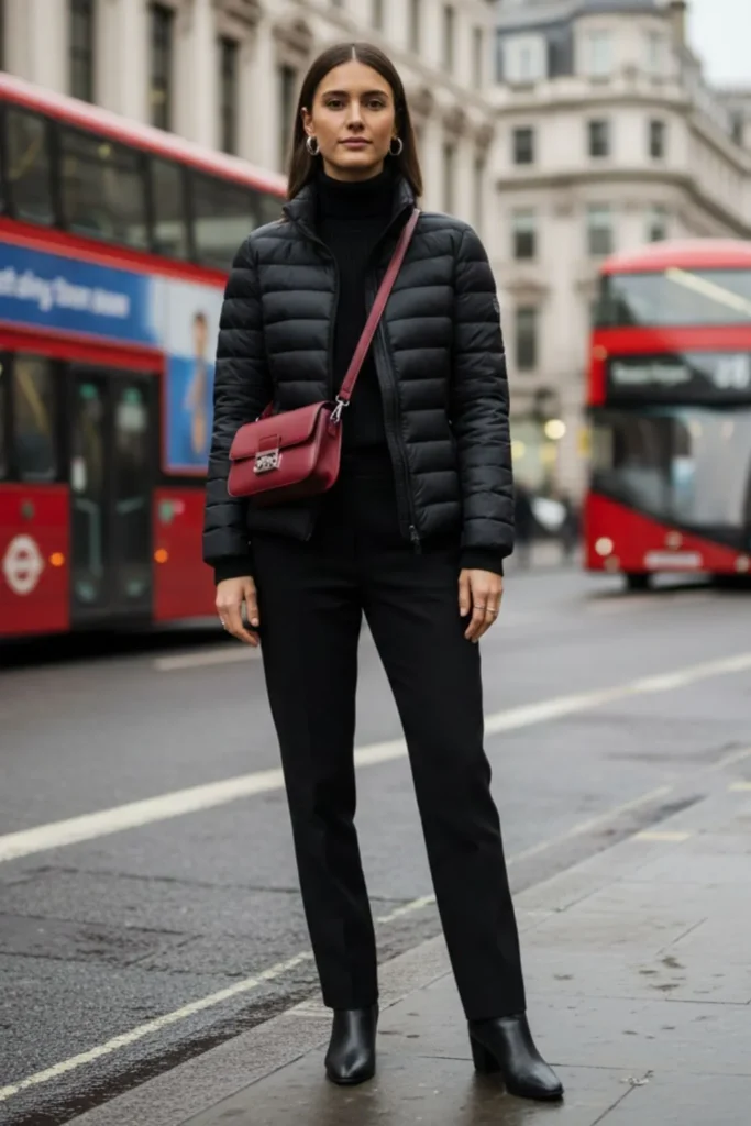 Puffer Jacket with Monochrome Layers