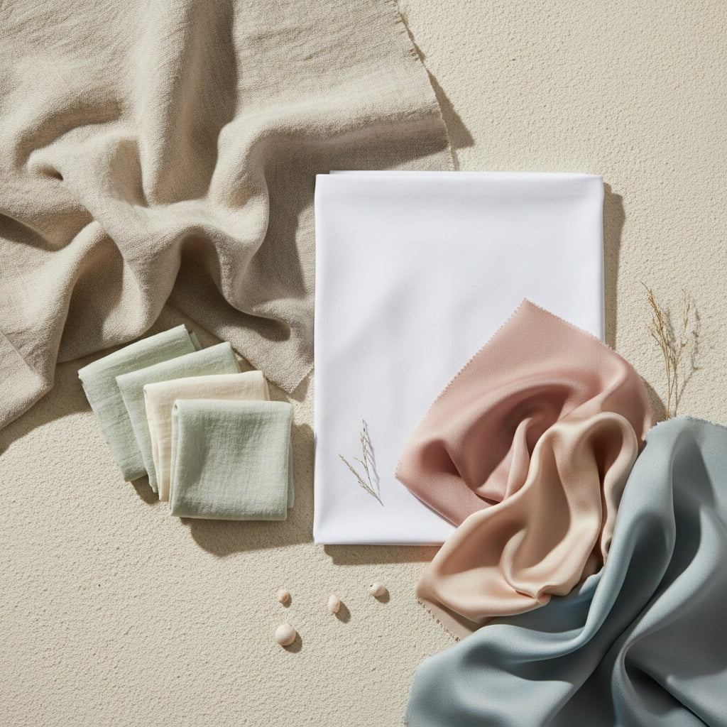 Natural summer fabrics for Australia including linen, cotton, bamboo and silk