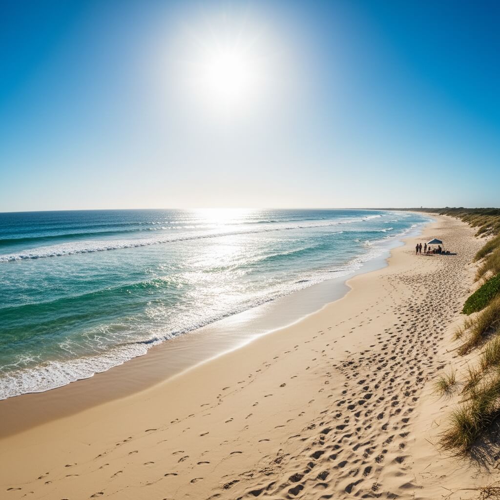 Australian coastal beach setting showing the environment where beach party outfits need special styling considerations