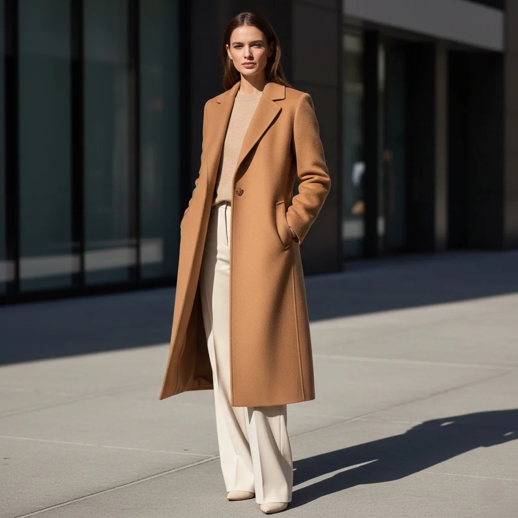 ailored camel wool coat investment outerwear piece for quiet luxury Valentine's Day 2026