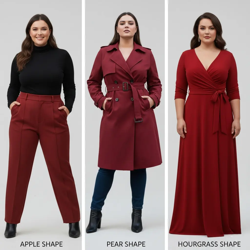 hili red styling guide for different plus size body types apple, pear, and hourglass