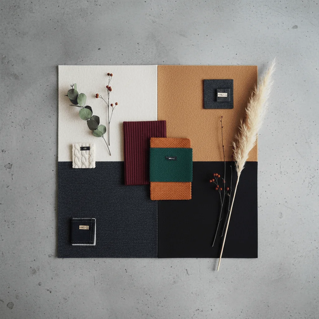 Plus size winter capsule wardrobe color palette featuring neutral tones and jewel tone accents for mix-and-match outfits