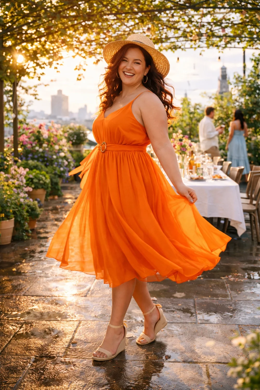 Citrus dresses 2026 twirl at London dress trends spring garden party for UK Spring 2026 Dress Trends.