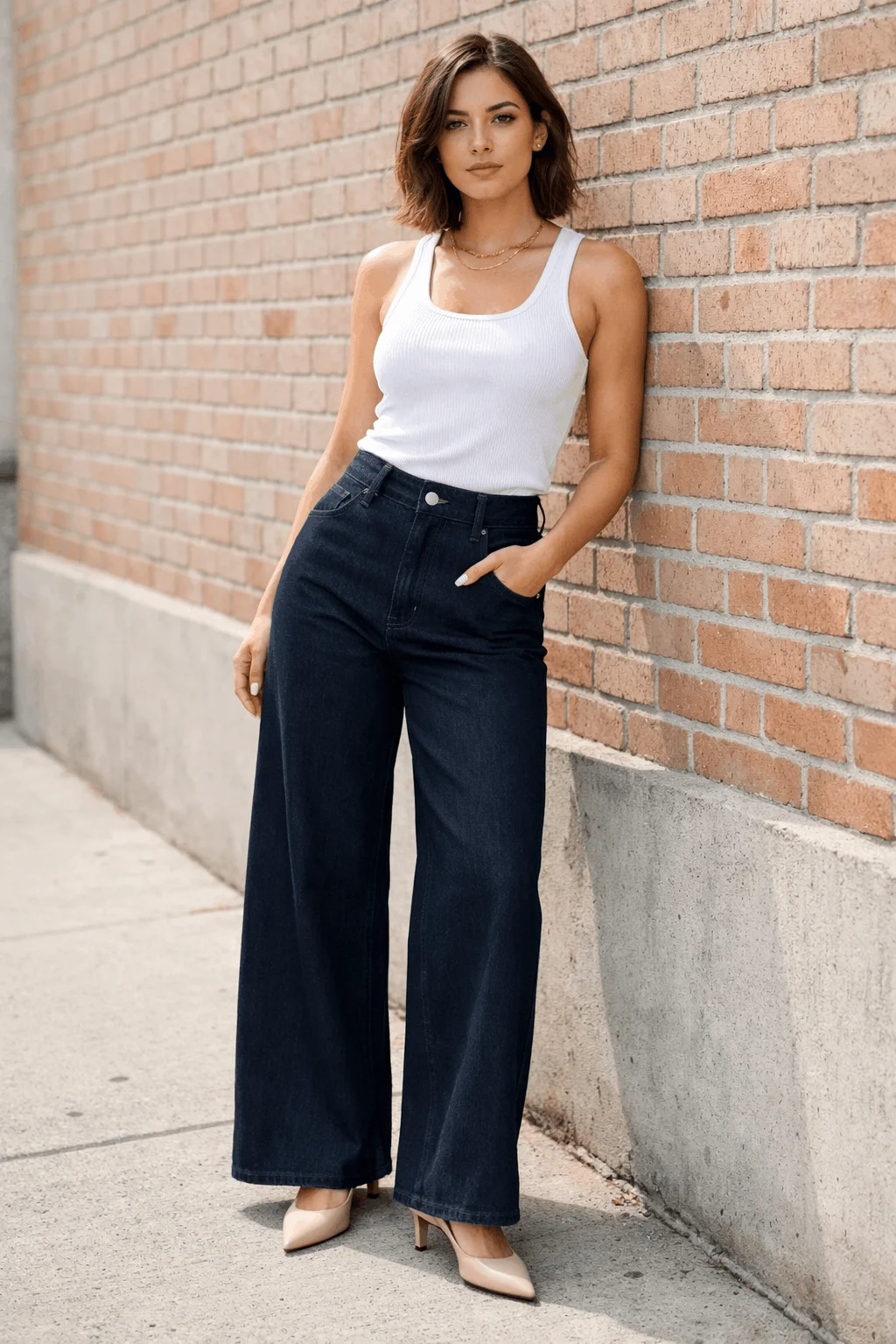 Best wide-leg jeans 2026 — dark wash, medium blue, and black wide-leg denim side by side showing refined wide-leg silhouette options