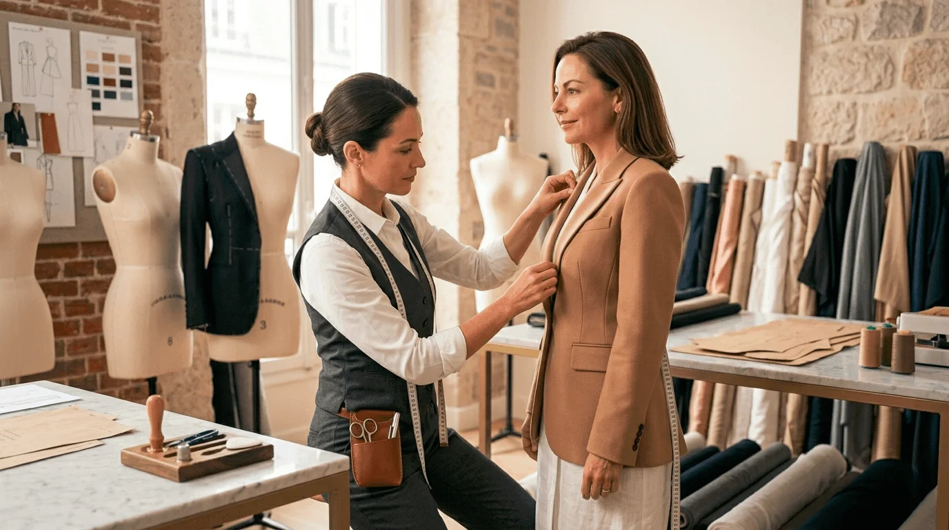 Woman wearing properly fitted clothing that creates a polished and elegant look.