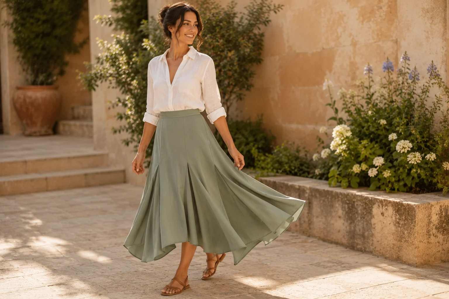 Godet skirt outfit ideas for women in 2026 — how to style this summer fashion trend