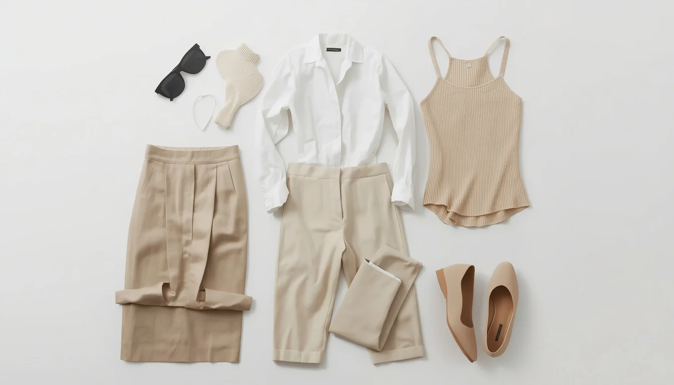 Minimalist wardrobe essentials for 2026 — building a capsule around column skirts and barrel-leg trousers