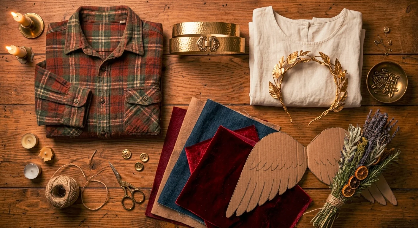 DIY Halloween costumes for women made from thrifted clothes and simple accessories